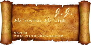 Járovics Jácint névjegykártya